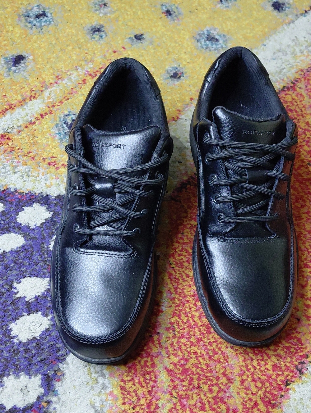 Rockport Men's Black Leather Lace-Up Oxfords